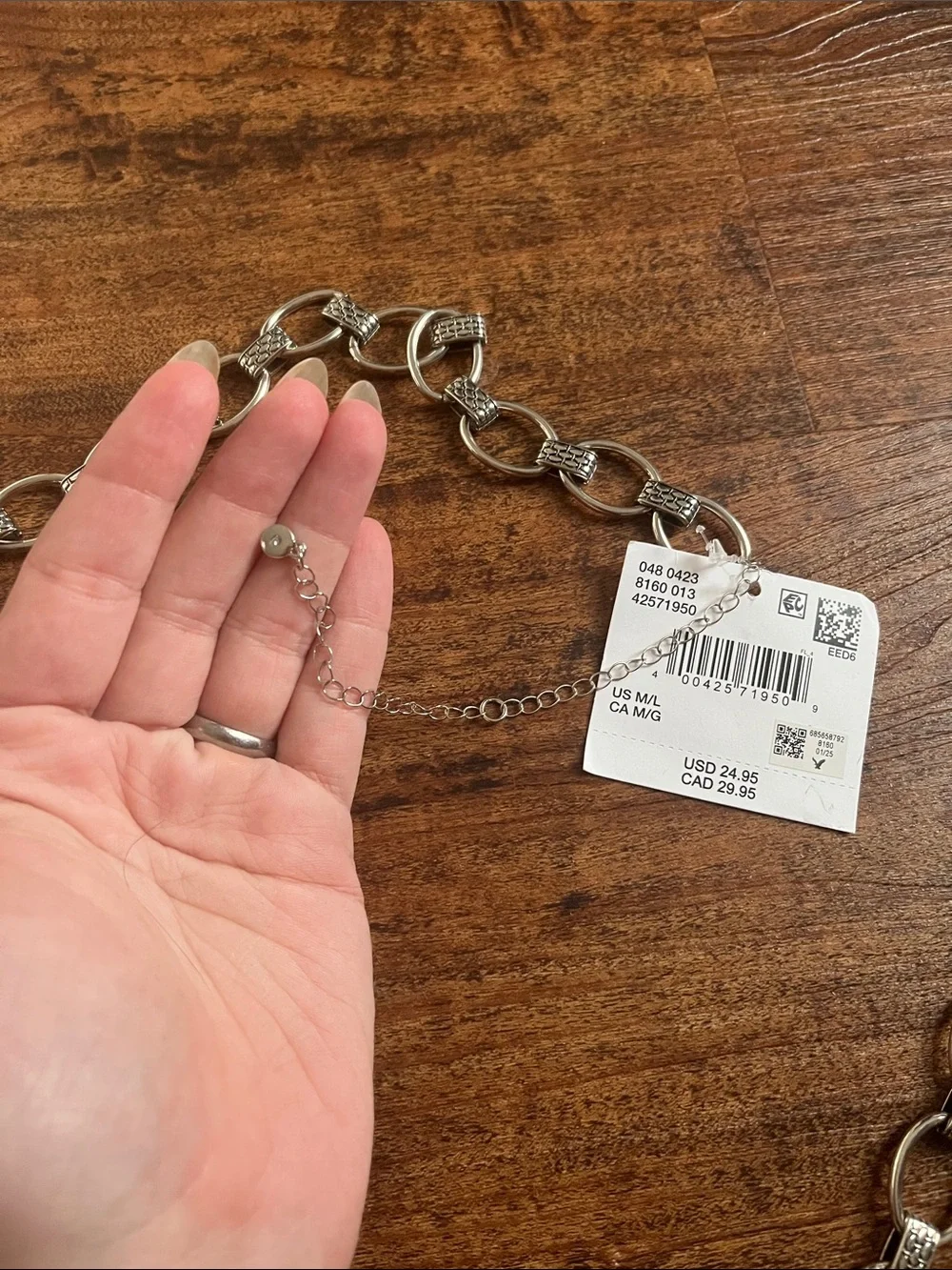 American Eagle Silver Chunky Chain Link Belt